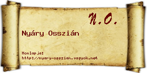 Nyáry Osszián névjegykártya
